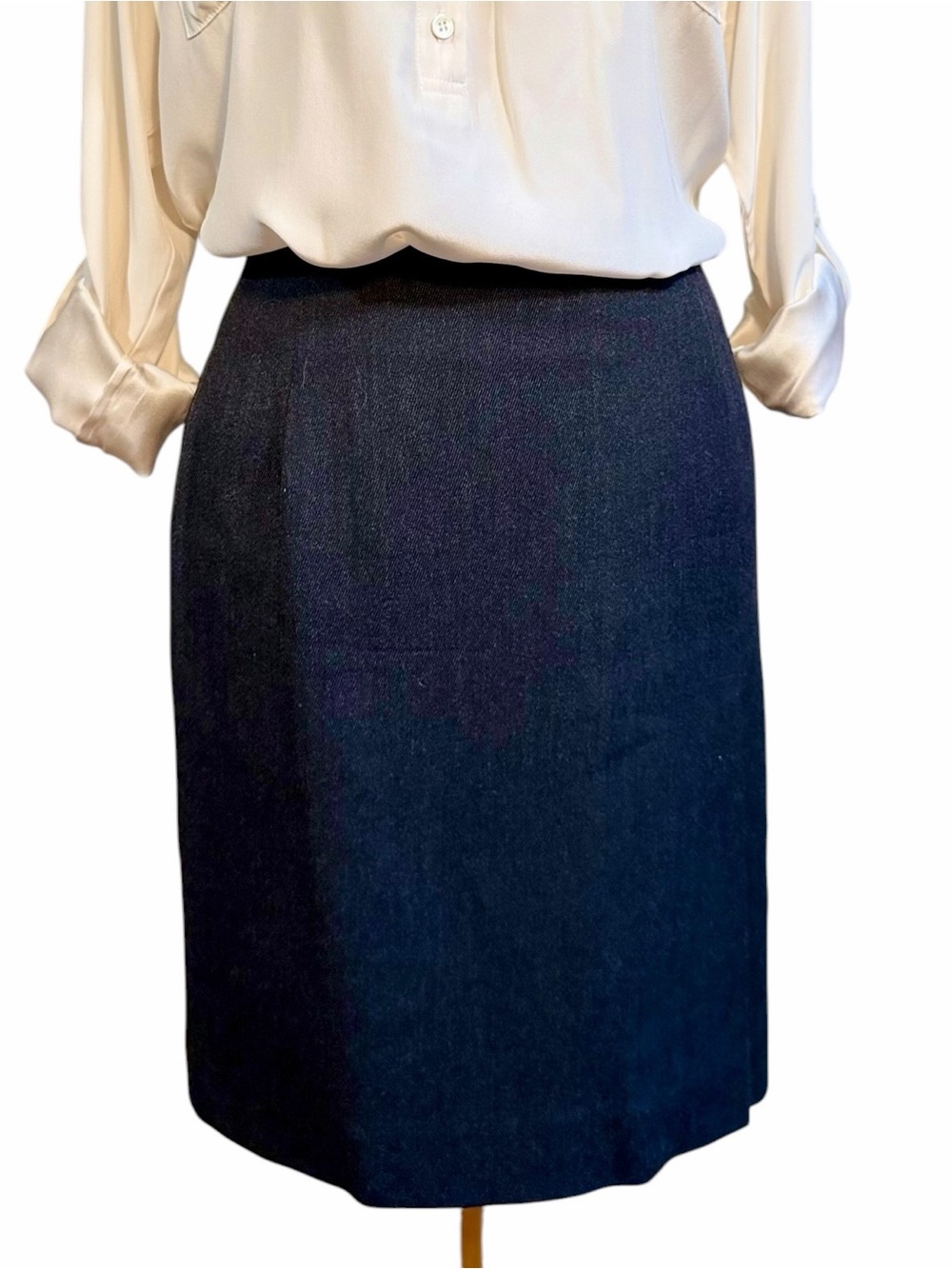 Lauren Ralph Lauren Wool Charcoal Gray Pencil Skirt Suit Academia Vintage Sz 6